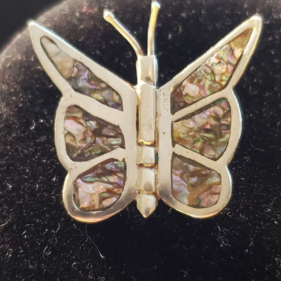 Butterfly Pendant with unique inlay 925 sterling silver - Picture 11 of 14